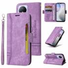 For vivo Y02 4G / Y02A / Y11 2023 BETOPNICE Dual-side Buckle Leather Phone Case(Purple) - 1