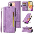 For vivo Y78 5G Global BETOPNICE Dual-side Buckle Leather Phone Case(Purple) - 1