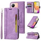 For vivo Y36 4G / 5G Global BETOPNICE Dual-side Buckle Leather Phone Case(Purple) - 1