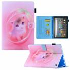 For Amazon Fire Max 11 2023 Colored Drawing Leather Smart Tablet Case(Pink Cat) - 1