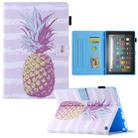 For Amazon Fire Max 11 2023 Colored Drawing Leather Smart Tablet Case(Gold Pineapple) - 1
