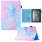 For Amazon Fire Max 11 2023 Colored Drawing Leather Smart Tablet Case(Blue Pink Pineapple) - 1