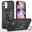 For iPhone 16 Plus Armor PC + TPU Camera Shield Phone Case(Black) - 1