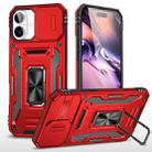 For iPhone 16 Plus Armor PC + TPU Camera Shield Phone Case(Red) - 1