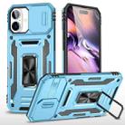 For iPhone 16 Plus Armor PC + TPU Camera Shield Phone Case(Light Blue) - 1