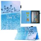 For Amazon Fire Max 11 2023 Colored Drawing Smart Leather Tablet Case(Beach) - 1
