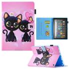 For Amazon Fire Max 11 2023 Colored Drawing Smart Leather Tablet Case(Two Black Cats) - 1
