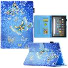 For Amazon Fire Max 11 2023 Colored Drawing Smart Leather Tablet Case(Golden Butterfly) - 1