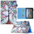 For Amazon Fire Max 11 2023 Colored Drawing Smart Leather Tablet Case(Life Tree) - 1
