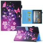 For Amazon Fire Max 11 2023 Colored Drawing Leather Smart Tablet Case(Dual Pink Butterflies) - 1