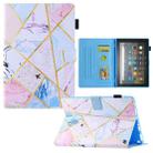 For Amazon Fire Max 11 2023 Colored Drawing Leather Smart Tablet Case(Geometric Marble) - 1