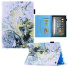 For Amazon Fire Max 11 2023 Colored Drawing Leather Smart Tablet Case(White Gold Marble) - 1