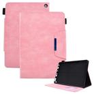 For Amazon Fire Max 11 2023 Suede Cross Texture Magnetic Clasp Leather Tablet Case(Pink) - 1