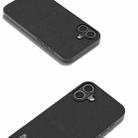 For iPhone 16 ABEEL Genuine Leather Wave Black Edge Phone Case(Black) - 2