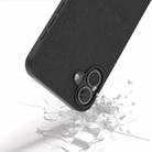 For iPhone 16 ABEEL Genuine Leather Wave Black Edge Phone Case(Black) - 3