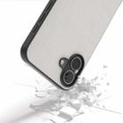 For iPhone 16 ABEEL Genuine Leather Wave Black Edge Phone Case(Grey) - 3