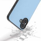 For iPhone 16 Plus ABEEL Genuine Leather Wave Black Edge Phone Case(Blue) - 3