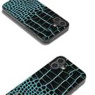 For iPhone 16 ABEEL Genuine Leather Crocodile Pattern Black Edge Phone Case(Blue) - 2