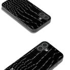 For iPhone 16 Plus ABEEL Genuine Leather Crocodile Pattern Black Edge Phone Case(Black) - 2