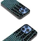 For iPhone 16 Pro Max ABEEL Genuine Leather Crocodile Pattern Black Edge Phone Case(Blue) - 3