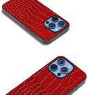 For iPhone 16 Pro Max ABEEL Genuine Leather Crocodile Pattern Black Edge Phone Case(Red) - 3