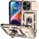 For iPhone 15 Pro Max Sliding Camshield Holder Phone Case(Gold) - 1