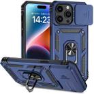 For iPhone 15 Pro Max Sliding Camshield Holder Phone Case(Blue) - 1