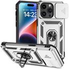 For iPhone 15 Pro Max Sliding Camshield Holder Phone Case(Silver) - 1