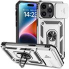 For iPhone 15 Pro Sliding Camshield Holder Phone Case(Silver) - 1