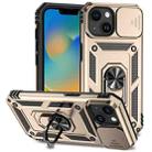 For iPhone 15 Sliding Camshield Holder Phone Case(Gold) - 1