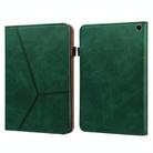 For Amazon Fire Max 11 Embossed Striped Leather Tablet Case(Green) - 1