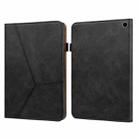 For Amazon Kindle Fire HD 8 2022 Embossed Striped Leather Tablet Case(Black) - 1