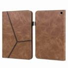 For Amazon Kindle Fire HD 8 2022 Embossed Striped Leather Tablet Case(Brown) - 1