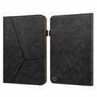 For Amazon Kindle Fire HD 10 2023 Embossed Striped Leather Tablet Case(Black) - 1