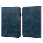 For Amazon Kindle Fire HD 10 2023 Embossed Striped Leather Tablet Case(Blue) - 1