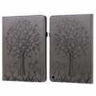 For Amazon Fire Max 11 Tree & Deer Embossed Leather Tablet Case(Grey) - 1