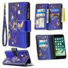 For iPhone 8 Plus & 7 Plus Colored Drawing Pattern Zipper Horizontal Flip Leather Case with Holder & Card Slots & Wallet(Purple Butterfly) - 1