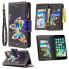 For iPhone 8 Plus & 7 Plus Colored Drawing Pattern Zipper Horizontal Flip Leather Case with Holder & Card Slots & Wallet(Big Butterfly) - 1