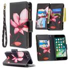 For iPhone 8 Plus & 7 Plus Colored Drawing Pattern Zipper Horizontal Flip Leather Case with Holder & Card Slots & Wallet(Lotus) - 1