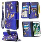 For iPhone 8 & 7 Colored Drawing Pattern Zipper Horizontal Flip Leather Case with Holder & Card Slots & Wallet(Purple Butterfly) - 1