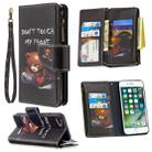 For iPhone 8 & 7 Colored Drawing Pattern Zipper Horizontal Flip Leather Case with Holder & Card Slots & Wallet(Bear) - 1