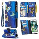 For iPhone 8 & 7 Colored Drawing Pattern Zipper Horizontal Flip Leather Case with Holder & Card Slots & Wallet(Gold Butterfly) - 1