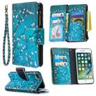 For iPhone 8 & 7 Colored Drawing Pattern Zipper Horizontal Flip Leather Case with Holder & Card Slots & Wallet(Plum Blossom) - 1