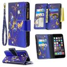 For iPhone 6s & 6 Colored Drawing Pattern Zipper Horizontal Flip Leather Case with Holder & Card Slots & Wallet(Purple Butterfly) - 1