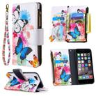 For iPhone 6s & 6 Colored Drawing Pattern Zipper Horizontal Flip Leather Case with Holder & Card Slots & Wallet(Two Butterflies) - 1
