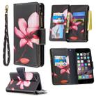 For iPhone 6s & 6 Colored Drawing Pattern Zipper Horizontal Flip Leather Case with Holder & Card Slots & Wallet(Lotus) - 1