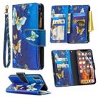 For iPhone XS Max Colored Drawing Pattern Zipper Horizontal Flip Leather Case with Holder & Card Slots & Wallet(Gold Butterfly) - 1