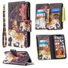 For iPhone XS Max Colored Drawing Pattern Zipper Horizontal Flip Leather Case with Holder & Card Slots & Wallet(Flower Elephants) - 1