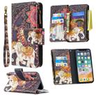 For iPhone XS / X Colored Drawing Pattern Zipper Horizontal Flip Leather Case with Holder & Card Slots & Wallet(Flower Elephants) - 1