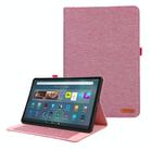 For Amazon Fire Max 11 Fabric Leather Tablet Case(Rose Red) - 1